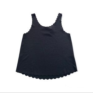 Divided Scalloped Black Tank Top Women’s Size M